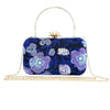 Vintage Pearl Floral Embroidered Clutch Purse Evening Handbag for Women