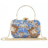 Vintage Pearl Floral Embroidered Clutch Purse Evening Handbag for Women