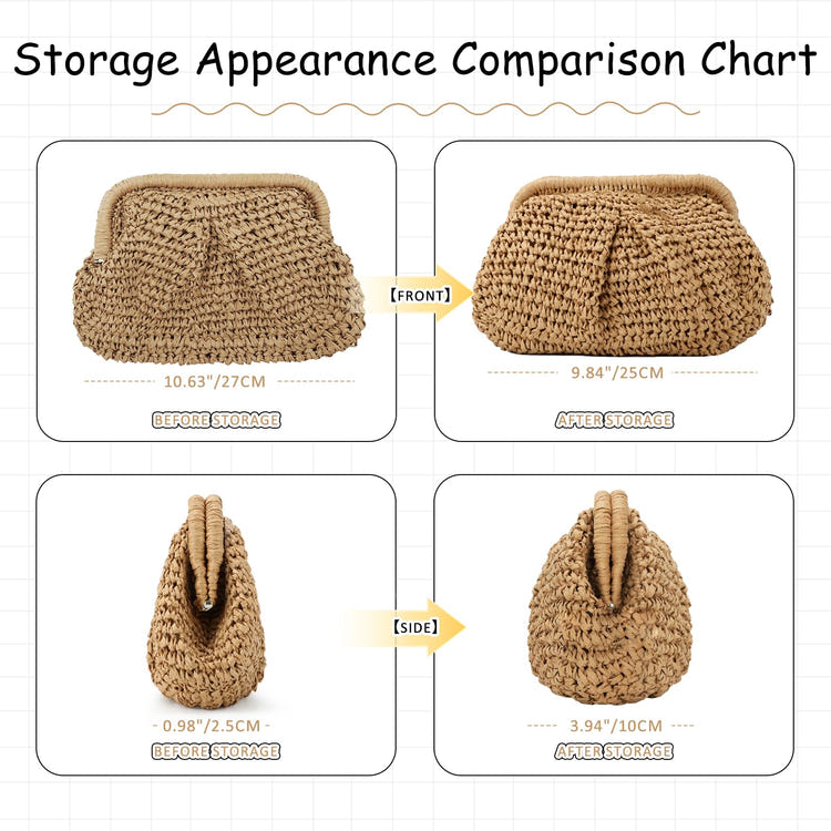 Summer Beach Straw Cloud Dumpling Woven Handbag for Women