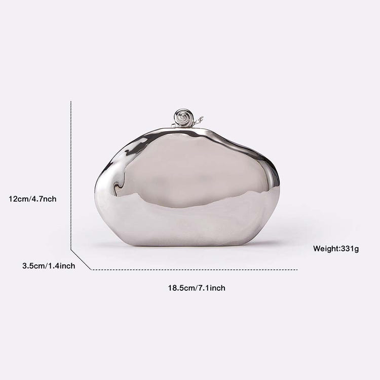 Women's Acrylic Irregular Shell Wedding Evening Party Clutch with Chain