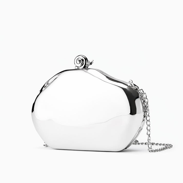 Women's Acrylic Irregular Shell Wedding Evening Party Clutch with Chain