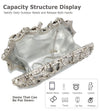 Women's Luxury Sparkly Crystal Rose Evening Clutch Handbag for Party