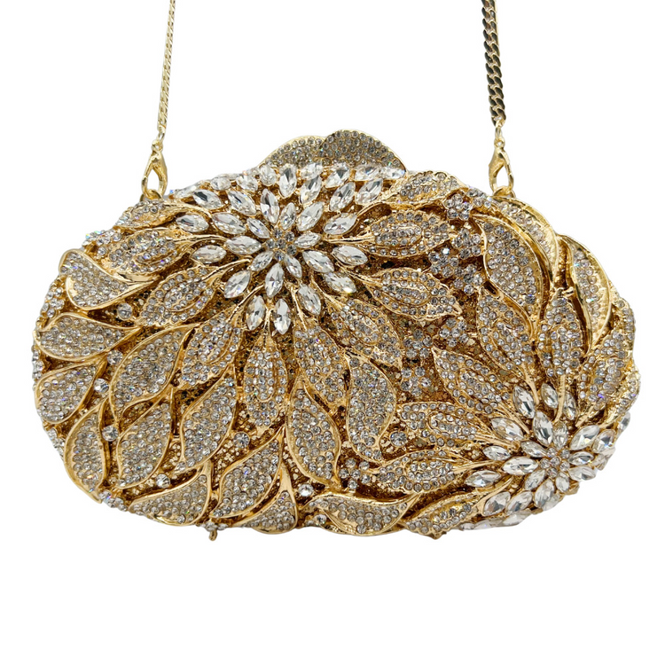 3D Flower Rhinestones Hollow Out Wedding Evening Clutch for Women