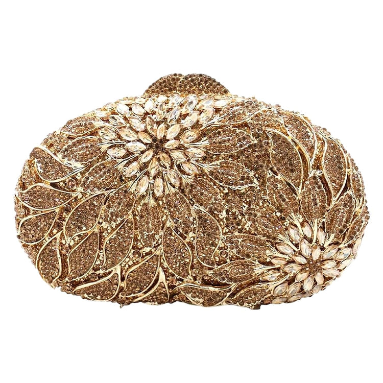 3D Flower Rhinestones Hollow Out Wedding Evening Clutch for Women