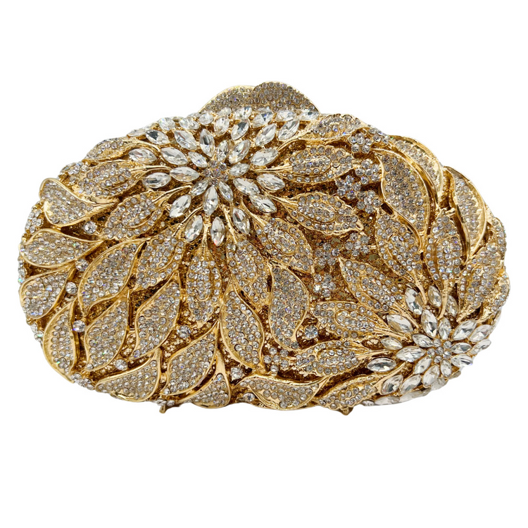 3D Flower Rhinestones Hollow Out Wedding Evening Clutch for Women