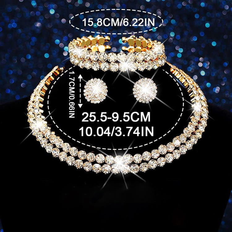 Women's Wedding Luxurious Rhinestone Alloy Prom Party Pieces Jewelry Set