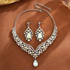 Elegant Teardrop Rhinestone Sparkling Banquet Party Jewelry Set for Women