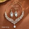 Elegant Teardrop Rhinestone Sparkling Banquet Party Jewelry Set for Women
