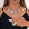 Elegant Teardrop Rhinestone Sparkling Banquet Party Jewelry Set for Women