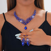 Elegant Teardrop Rhinestone Sparkling Banquet Party Jewelry Set for Women
