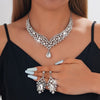 Elegant Teardrop Rhinestone Sparkling Banquet Party Jewelry Set for Women