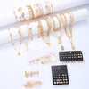 108 Pcs Gold Plated Adjustable Jewelry Sets for Women