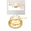 108 Pcs Gold Plated Adjustable Jewelry Sets for Women