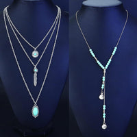 Bohemian Turquoise Adjustable Holiday Beach Jewelry Set