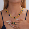 Turquoise Thick 2 Pieces Jewelry Bridal Wedding Sets for Women