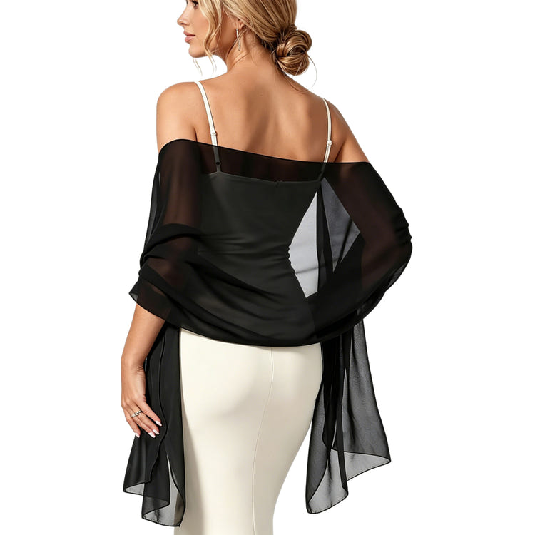 Women's Solid Chiffon Soft Formal Wedding Scarf Formal Shawl Wraps