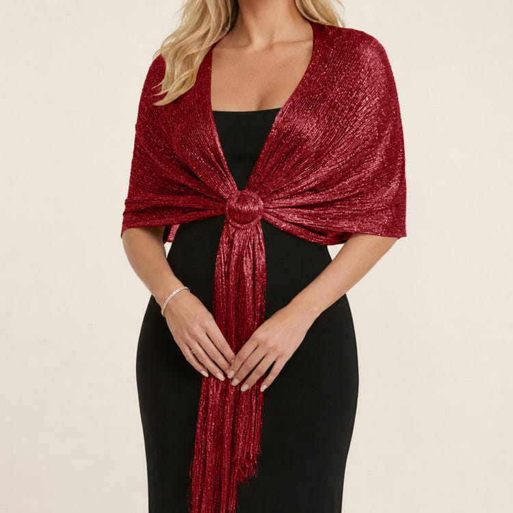 Elegant Sequin Simple Cape for Evening Dresses