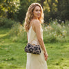Women Retro Floral Embroidery Clutch Bag Pearl Top Handle Chain Crossbody Purse For Wedding Evening Party