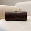 Women Crocodile Evening Clutch PU Leather Long Purse Handbag Crossbody Shoulder for Formal Party