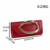 Women PU Leather Envelope Clutch Purse With Large Gold Metal Ring Handle Detachable Chain Crossbody Bag For Wedding Prom Formal Evening Party