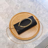 Women PU Leather Envelope Clutch Purse With Large Gold Metal Ring Handle Detachable Chain Crossbody Bag For Wedding Prom Formal Evening Party