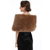 Faux Fur Bridal Shawl Wrap Plush Warm Shoulder Stole With Satin Lining Faux Fur Cover‑Up For Wedding Evening Formal Gown
