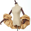 Detachable Satin Puff Sleeve Cape Voluminous Ruffle Bridal Arm Shawl Decorative Bubble Sleeve Accessory For Wedding Evening Gown
