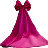 Detachable Oversized Satin Back Bow Statement Bridal Gown Accessory Decorative Large Bow With Long Tails For Wedding Evening Formal Dress