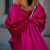 Detachable Oversized Satin Back Bow Statement Bridal Gown Accessory Decorative Large Bow With Long Tails For Wedding Evening Formal Dress