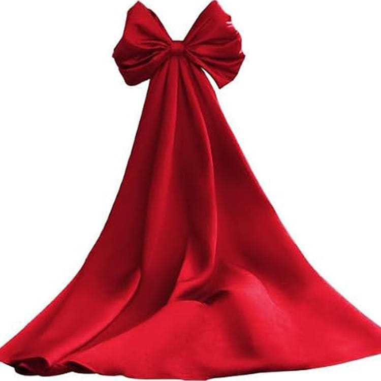 Detachable Oversized Satin Back Bow Statement Bridal Gown Accessory Decorative Large Bow With Long Tails For Wedding Evening Formal Dress