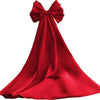Detachable Oversized Satin Back Bow Statement Bridal Gown Accessory Decorative Large Bow With Long Tails For Wedding Evening Formal Dress