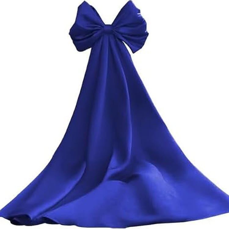 Detachable Oversized Satin Back Bow Statement Bridal Gown Accessory Decorative Large Bow With Long Tails For Wedding Evening Formal Dress