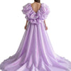 Women'S Organza Shoulder Shawl Long Ball Gown Cape Detachable Train Wedding Bridal Shawl