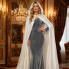 Women'S Organza Shoulder Shawl Long Ball Gown Cape Detachable Train Wedding Bridal Shawl (Copy)