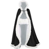 Floor‑Length Velvet Hooded Cape With Faux‑Fur Trim Winter Bridal Cloak With Matching Hand Muff For Holiday & Wedding