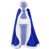 Floor‑Length Velvet Hooded Cape With Faux‑Fur Trim Winter Bridal Cloak With Matching Hand Muff For Holiday & Wedding
