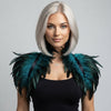 Gothic Feather Shoulder Cape Shrug Adjustable Wing‑Style Feather Accessory For Halloween Cosplay & Costume Party