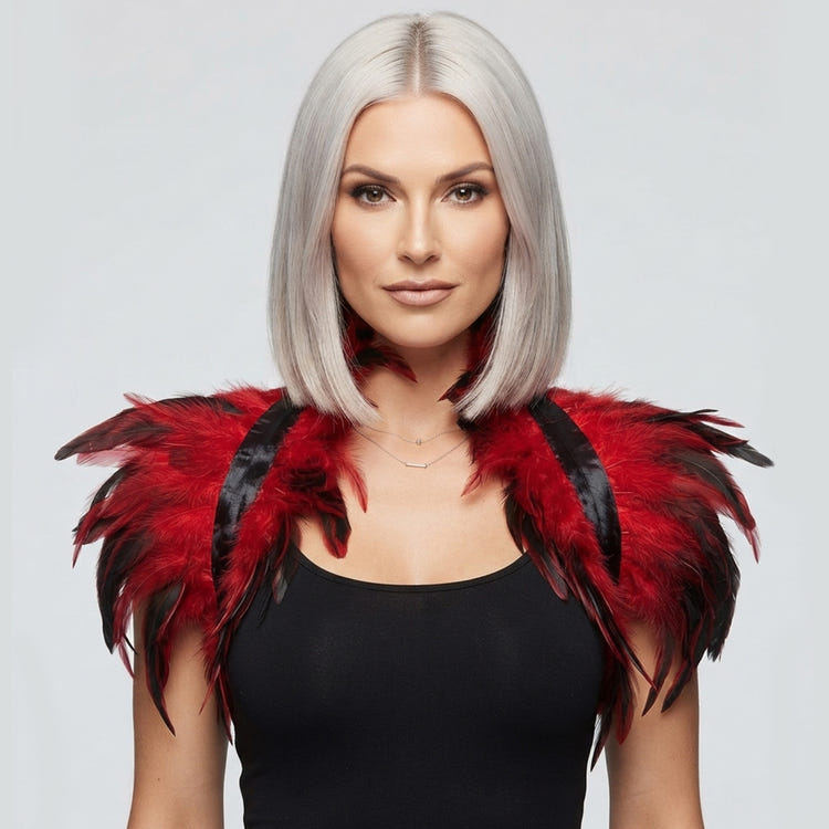Gothic Feather Shoulder Cape Shrug Adjustable Wing‑Style Feather Accessory For Halloween Cosplay & Costume Party