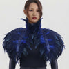 Gothic Feather Shoulder Cape Shrug Adjustable Wing‑Style Feather Accessory For Halloween Cosplay & Costume Party