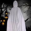 Velvet Hooded Long Halloween Cloak Floor‑Length Witch Wizard Cosplay Cape With Ribbon Tie For Costume Party