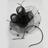 Vintage Birdcage Veil Fascinator Hat With Fabric Flower & Feather For Women Tea Party Wedding