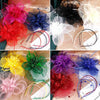 Vintage Birdcage Veil Fascinator Hat With Fabric Flower & Feather For Women Tea Party Wedding