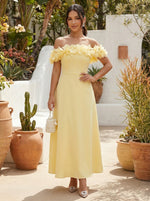 Jersey A-Line Off the Shoulder Cocktail Dresses with 3D Flowers