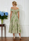 Jacquard A-Line Off the Shoulder Pleated Cocktail Dresses