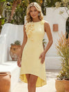 Jersey A-Line Crew Neck Cocktail Dresses with 3D Flowers