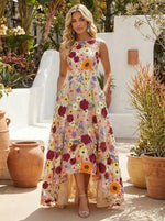Jacquard A-Line Crew Neck Cocktail Dresses with Floral Embroidery