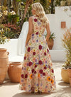 Jacquard A-Line Crew Neck Cocktail Dresses with Floral Embroidery