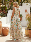 Jacquard A-Line Crew Neck Cocktail Dresses with Floral Embroidery