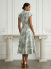 Jacquard A-Line Stand Colla Cocktail Dresses with Bow