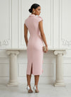 Jersey Sheath Stand Colla Cocktail Dresses with Slit